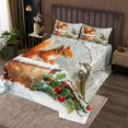 thumbnail image 2 of Erosebridal Cartoon Squirrel Bird Coverlet Set Queen, Botanical Tree Fruit Bedding Set, Microfiber 3 Pieces, 2 of 5