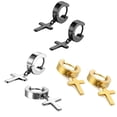 thumbnail image 3 of Pendientes de acero de titanio con forma de cruz sencilla y a la moda para hombre, pendientes de moda para mujer, material resistente ideal para regalar, 3 of 5