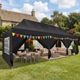 thumbnail image 5 of Hoteel 10x30 Pop up Canopy Tent with 8 Removable Sidewalls, Outdoor Canopy Waterproof Commercial Tents for Parties Wedding Patio Ez Outdoor Instant Gazebo with Roller Bag & Sandbags, Black, 5 of 11