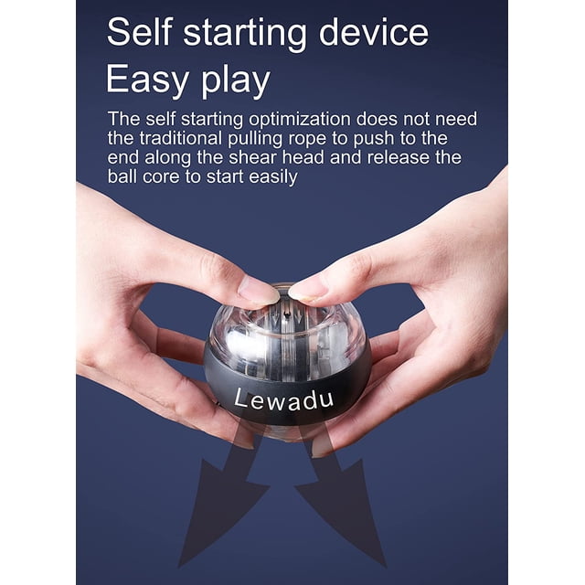 Inicio automático Power Wrist Ball Primeros pasos Bola giroscópica Power Ball Strappy Strappy Ball Equipo de ejercicios con Led Spin Ball ZefeiWu 8390606904928