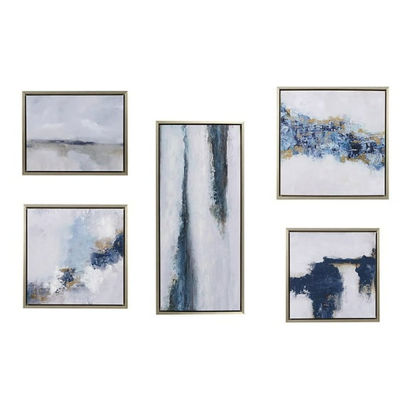 Martha Stewart 5-Piece Polystyrene and Wood Embellished Canvas Set - Multi-Color