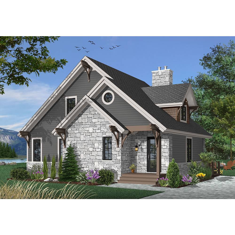 The House Designers: THD-1142 Builder-Ready Blueprints to Build a Country House Plan with Basement Foundation (5 Printed Sets)