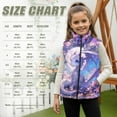 thumbnail image 7 of Uorisanigo Girls Boys Zippered Vest Puffy Fleece Jacket Fashion Fall Winter Clothes Sleeveless Full Zipper Purple Dragon Floral Outwear with Pockets Stand Up Collar Vest 2-12 Years, 7 of 7