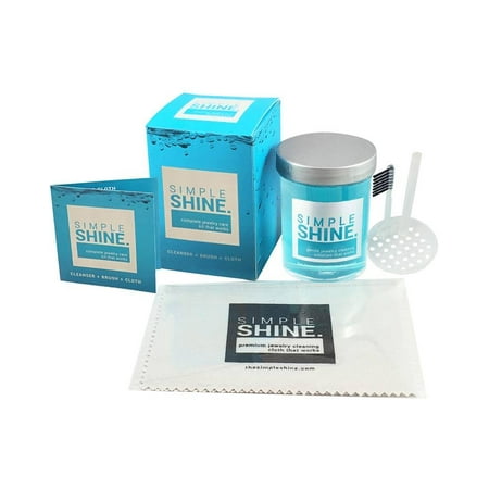 Complete Jewelry Cleaning Kit Polishing Cloth,Brush and Cleaner Gold Silver Fine & Fashion