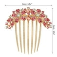 thumbnail image 2 of Unique Bargains Women Rhinestone Inlaid Flower Hair Comb Hairpin Hair Accessory Rhinestone Head Pieces Pink, 2 of 7