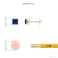 thumbnail image 2 of ANGARA Natural Basket-Set Square Blue Sapphire Stud Earrings in 14K Yellow Gold for Women (Size-4mm) | September Birthstone, Anniversary, Jewelry Gift for Women | Natural Blue Sapphire Earrings, 2 of 8