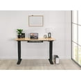 thumbnail image 2 of EFFYDESK Business Height Adjustable Home Office Computer Standing Desk with Cable Management Tray (59"×29") Oak Wood on Black Frame, 2 of 5