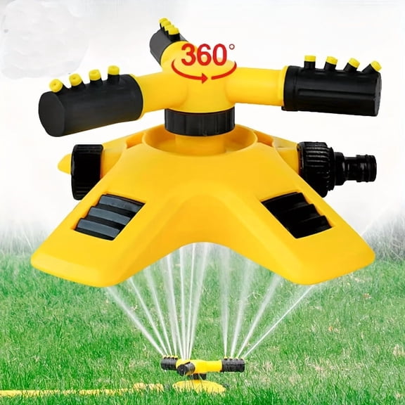 360° Rotating Lawn Sprinkler with 3-Arm System - Automatic Garden Watering, Adjustable Nozzles,Outdoor Irrigation