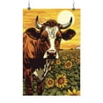 thumbnail image 1 of Cow In Sunflower Scene Poster - Smartprints Designs, Poster Print 24 x 36 in, 1 of 3