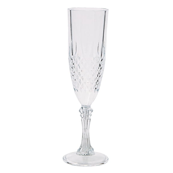 Plastic Clear Patterned Champagne Flutes - Party Supplies - 12 Pieces