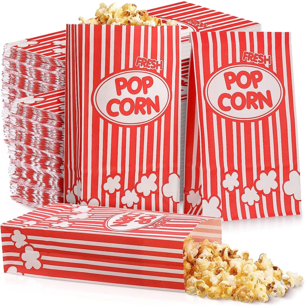 NOGIS 100 Pieces Paper Popcorn Bags 1 oz Disposable Individual Servings