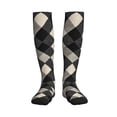 thumbnail image 2 of Socks Calf Pressure Socks Breathable Moisture Absorbent 11.8in×7.9in Full Print Designed For Hiking Walking Sports Argyle Plaid Dimgray_3 1 Black, 2 of 8