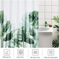 thumbnail image 4 of Cortina de Ducha con Gancho, Patrón de Planta de Hoja de Plátano de Palmera Tropical, Tela de Baño Impermeable y Resistente al Moho, 100% Poliéster, 150x180cm brillar  Electrónica, 4 of 5