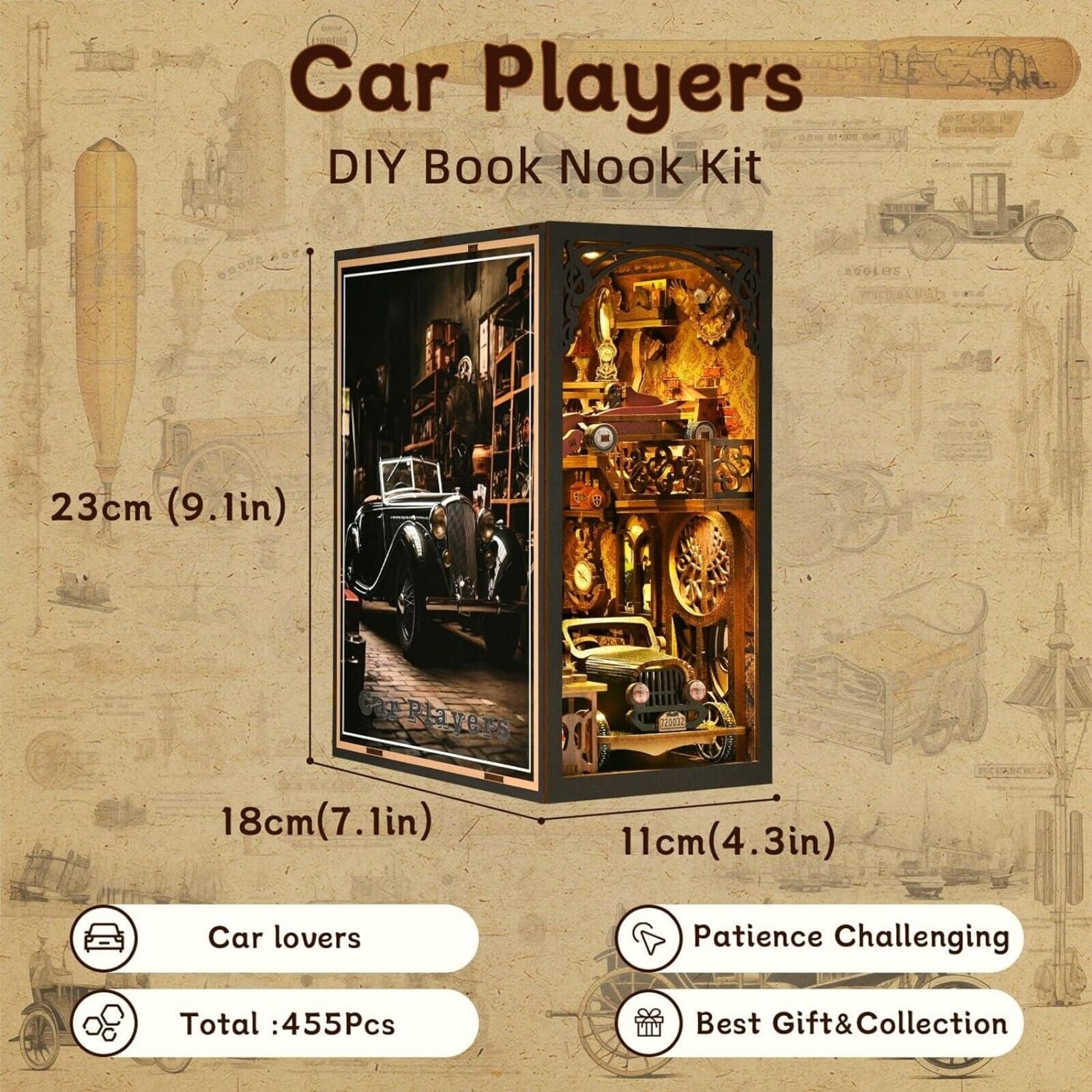 DIY Book Nook Kit for Adults Build Your Own 3D Wooden Puzzle Dollhouse Miniature House Kit