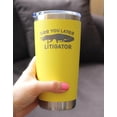 thumbnail image 3 of See You Later Litigator - Insulated Coffee Cup with Sliding Lid - Stainless Steel Mug - Funny Lawyer Gifts for Law School Graduates - Yellow, 3 of 4