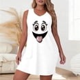 thumbnail image 2 of Stamzod Tank Nightgowns for Women Sleeveless Sleep Shirts Plus Size Fashion Night Dress White B M, 2 of 6