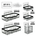 thumbnail image 2 of Lammaloe Adhesive Steel Shower Caddy Organizer, Bathroom Accessories Rustproof Shower Caddy Bathroom Organizer 5 Pack, Black, 2 of 8