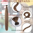 thumbnail image 3 of MY-LADY 100pcs 0.5g/Strands I Tip Remy Human Hair Extensions Micro Bead Loop Straight Balayage Hair Natural Hairpiece 18inch #4P27 Medium Brown & Dark Blonde, 3 of 8