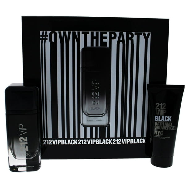 Set de regalo Perfume Carolina Herrera 212 Vip Black de 100 ml para hombre