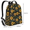 thumbnail image 4 of Lsque Sunflowers3 Pattern Backpack – School Travel Canvas Daypack with Ergonomic Padded Straps, Multiple Compartments & Leather Handle, 4 of 5