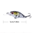 thumbnail image 4 of Micro Crankbait Fishing Lure, 1.96in Plastic Wobblers Jerkbait with Treble Hooks for Bass Pike Carp, Multi-Color, 4 of 8