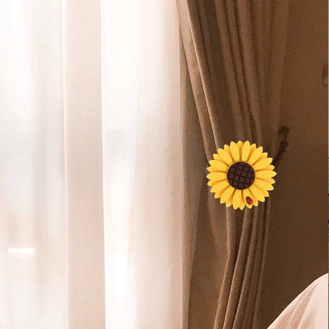 WEUVEB 2Ud Sujetadores Para Con Clip En Forma De Girasol Amarillo Para
