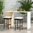 thumbnail image 2 of Costway Patio Rattan Barstools Set of 2 Outdoor Wicker Bar Height Chairs with Footrest, 2 of 8
