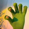 thumbnail image 4 of Guantes de invierno para mujer, sencillos, combinables, de color sólido, largos, de punto, con dos dedos expuestos, pantalla táctil, para estudiantes, ciclismo, cálidos, 4 of 6