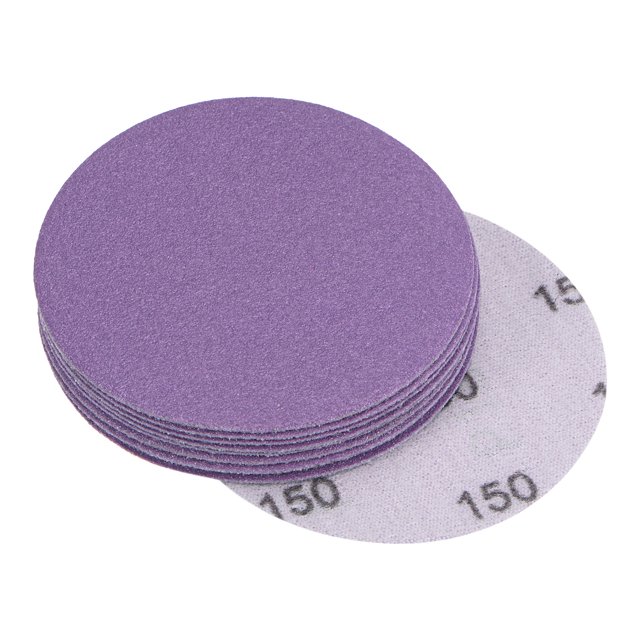 Unique Bargains 10 Pack 3-Inch Purple Sanding Discs 150 Grits Hook & Loop Professional Aluminum Oxide Sandpaper
