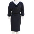thumbnail image 4 of Asgosdo Women Cowl V Neck Batwing 3/4 Sleeve Office Pencil Midi Sheath Dress, 4 of 5