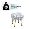 thumbnail image 3 of Home Soft Things Crushed Velvet Pouf Stool Ottoman - Light Blue - 16x16x16'', 3 of 14