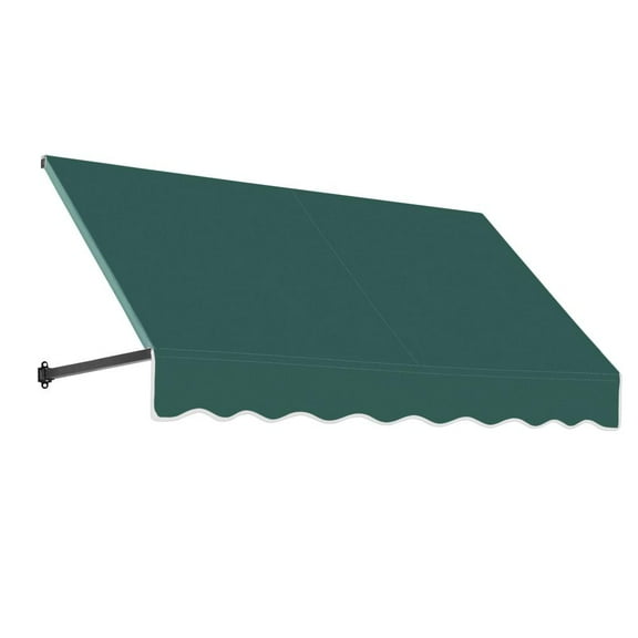 Awntech 8.375 ft Dallas Retro Fixed Awning Acrylic Fabric, Forest