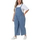 thumbnail image 4 of Overoles de mujer plus size Agnes Orinda, pantalones de mezclilla, tirantes ajustables, mono casual, 1X azul claro, 4 of 6