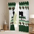 thumbnail image 3 of Farmhouse Decor,Rustic Moose Deer Window Curtains 2 Panels 38"Wx54"L,Green Checkered Buffalo Plaid 30%-50% Blackout Curtains,Woodland Lodge Cabin Pine Trees Pinecone Curtains & Drapes, 3 of 6