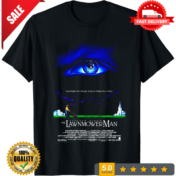 The Lawnmower Man - Movie Poster inspired Unisex Black T-Shirt, LIMITED EDITION-TH66529