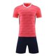 thumbnail image 1 of Odeerbi Conjunto de Uniformes de Entrenamiento de Fútbol de Malla de Chicos Y Niñas Con Camiseta de Manga Corta A Rayas Pantalones Cortos Conjuntos Atléticos Secos Rápidos Para 4-15 Años, 1 of 4