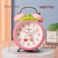 thumbnail image 4 of Strawberry-shaped alarm clock | Modern 3.5-inch battery-powered silent alarm clock with dual bells and a night light, suitable for offices, homes, kitchens, bedrooms, and schools., 4 of 21