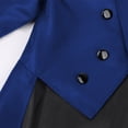 thumbnail image 4 of Zpzdpjkx Mens Color-Blocked Tailcoat Trendy Lapel Long Stage Show Long Sleeve Outerwear for Magician Performance Party Formal Coat, 4 of 7