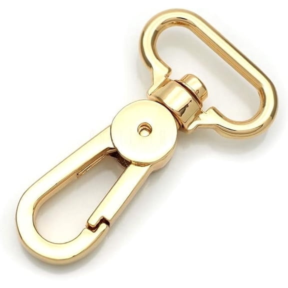 CRAFTMEMORE Snap Hooks Swivel Push-Gate Lobster Clasps for Bags & Crafts (2-Piece, 1-Inch, Gold)