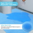 thumbnail image 3 of Trianu 12Pcs Disposable Toilet Mats, 20x22inch Absorbent Toilet Floor Protector, Around The Toilet Pee Mat for Bathroom Floor Urine, Non Slip U Shaped Toilet Commode Pads,Bllue, 3 of 8