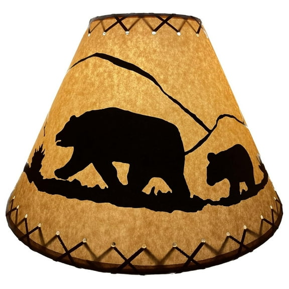 Rustic Oiled Laced Bear Lamp Shade - 16"