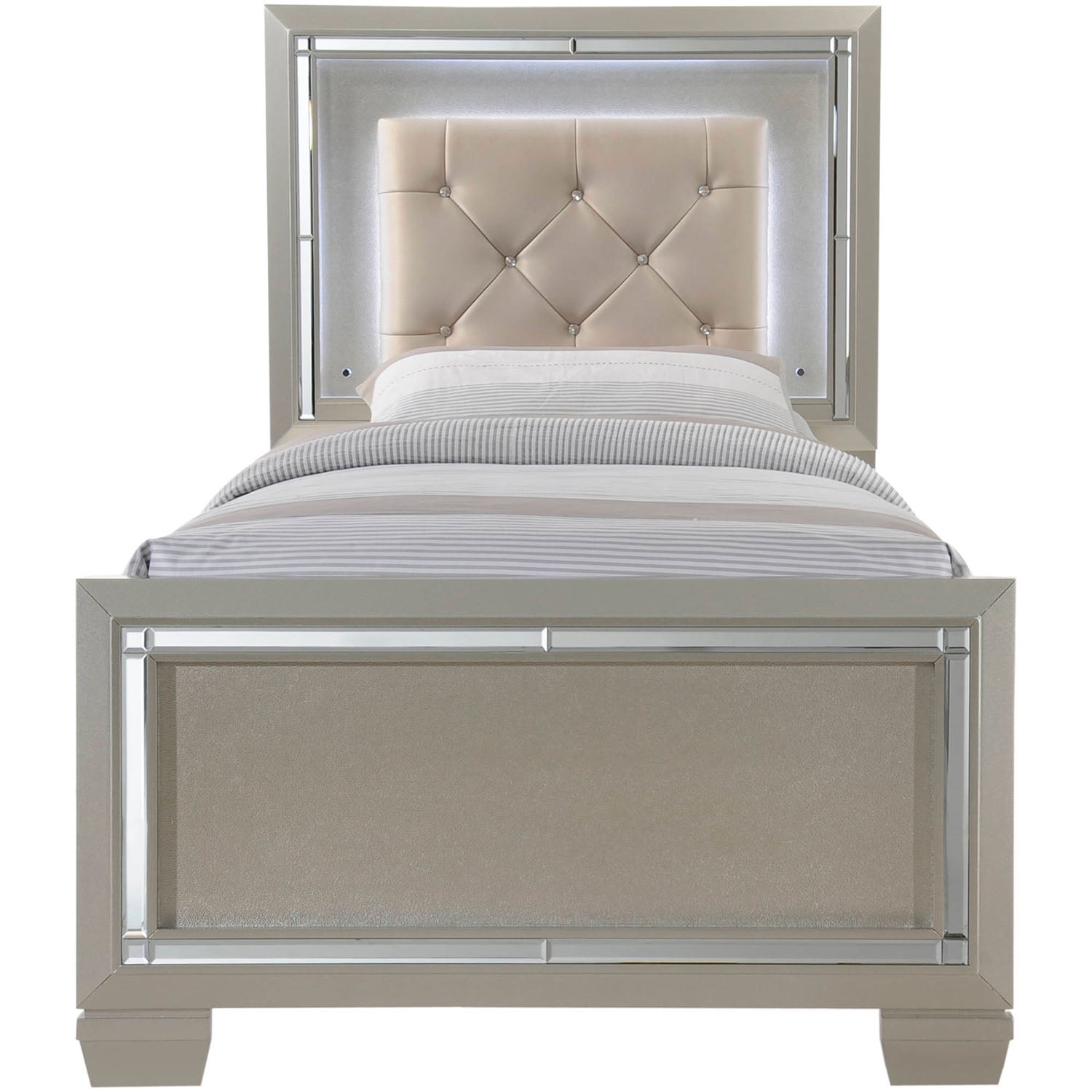 Cambridge Elegance Twin Size Bed Frame with LED Headboard