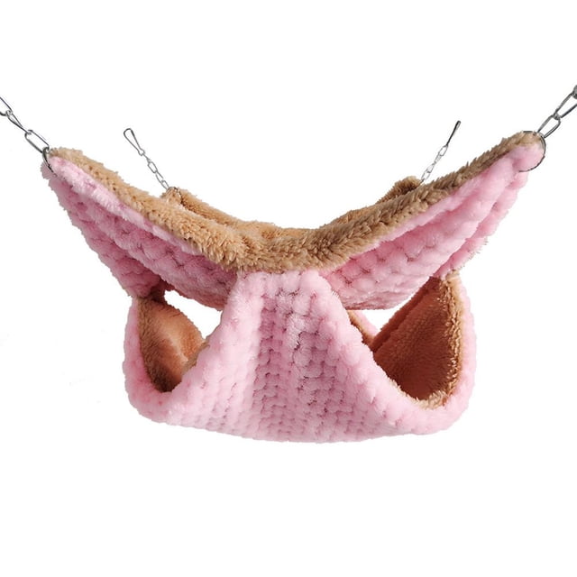 Pet Plush Hammock Double-layer Hanging Nest Sleeping Bag For Guinea Pig Squirrel Hamster Glider He Qiyong unisex