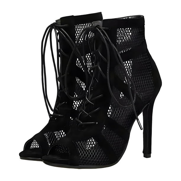 Sandalias de tacón Alto Sonducket zapatos de baile duradero Negro 35