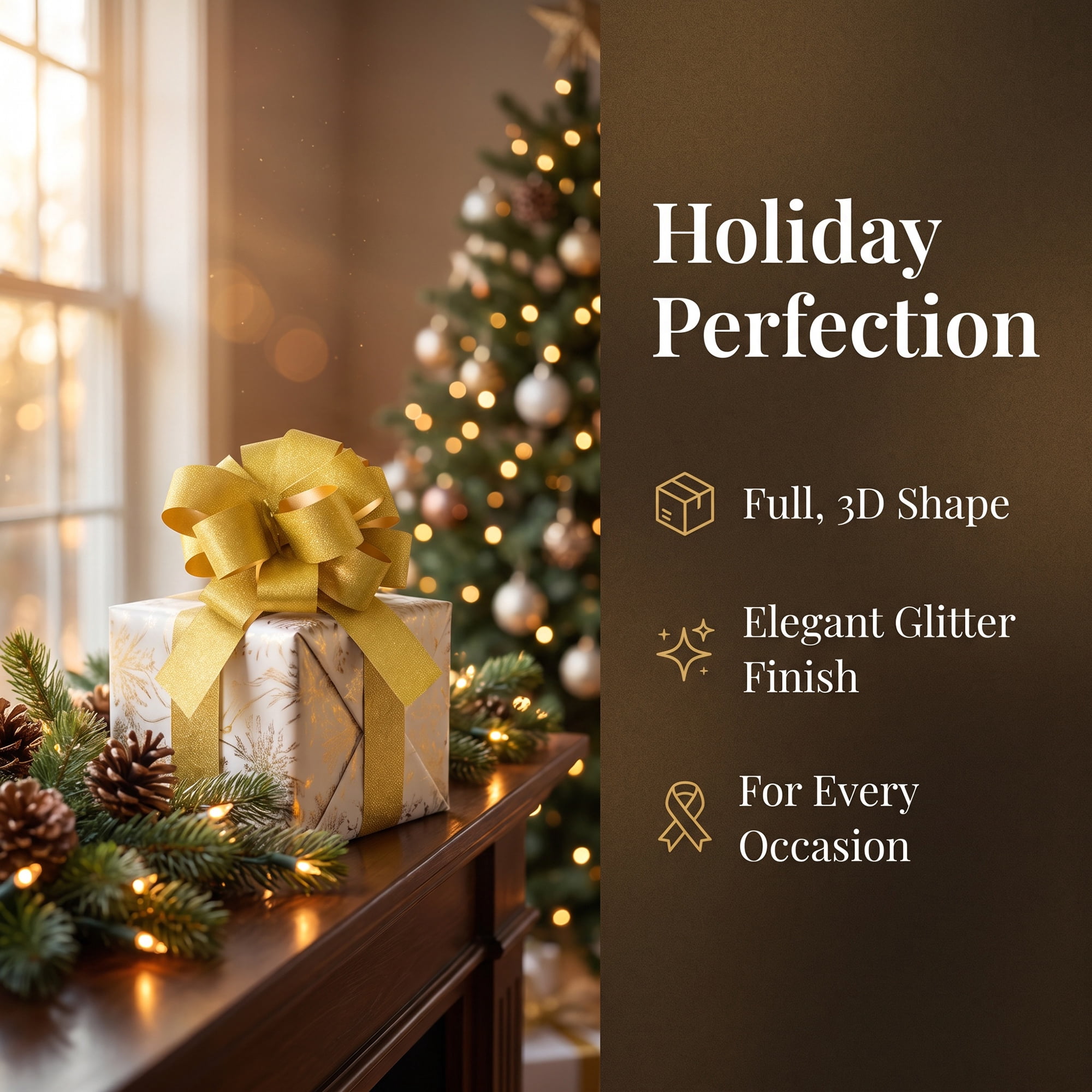 Unique Bargains Multi-Layered Star Bows for Decoration and Gift Wrapping Purposes Gold