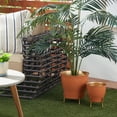 thumbnail image 2 of DecMode 9", 12"H Orange Metal Planter (2 Count), 2 of 7