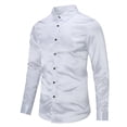 thumbnail image 3 of Camisa formal ajustada de manga larga brillante a la moda informal para hombre, 3 of 4
