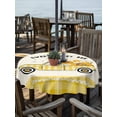 thumbnail image 2 of Outdoor Tablecloth with Umbrella Hole for Patio/Picnic/Party/Camping, Yellow Truck Waterproof Table Cloth Round Cover Washable, Spring Bees Daisy Car Star Buffalo Plaid Lines (Dia 54"), 2 of 8