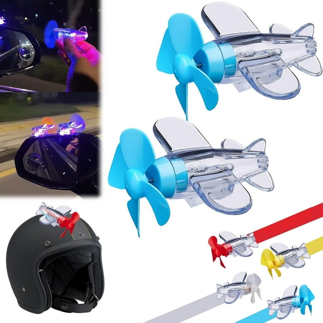 Wind-Powered LED Airplane Propeller, Waterproof Luminous Flying Toy for Motorcycle, Bicycle, and Car Decorations, LED Light Up Spinner for Helmets, Outdoor Sport Toys