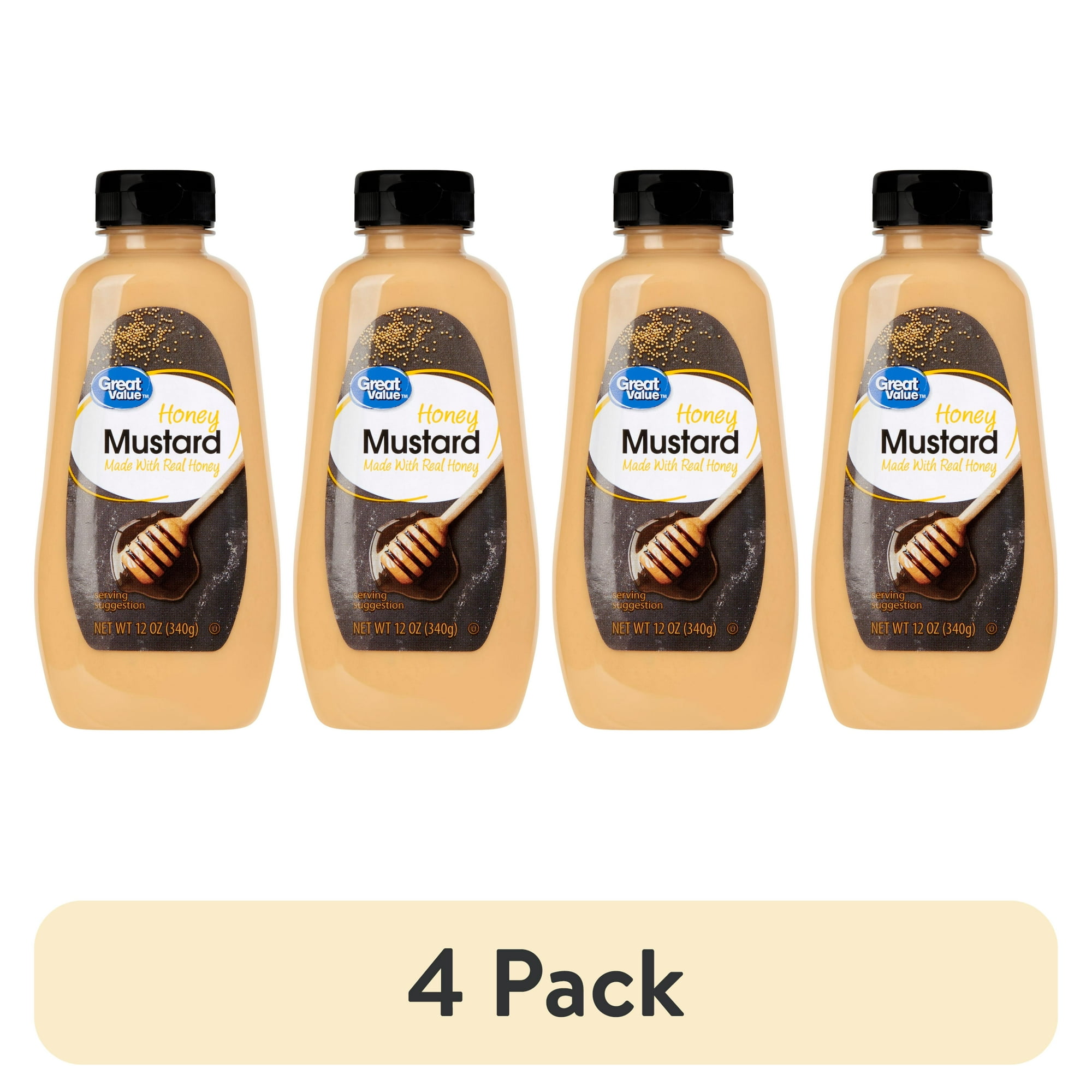 (4 pack) Great Value Honey Mustard, 12 oz